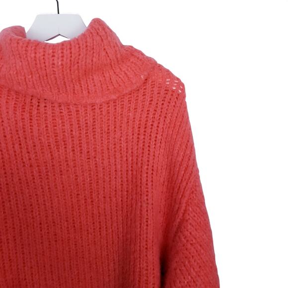 PILCRO Anthropologie Zamora Cowl Neck Alpaca Sweater in Coral #OB1194125 Small - Picture 10 of 15